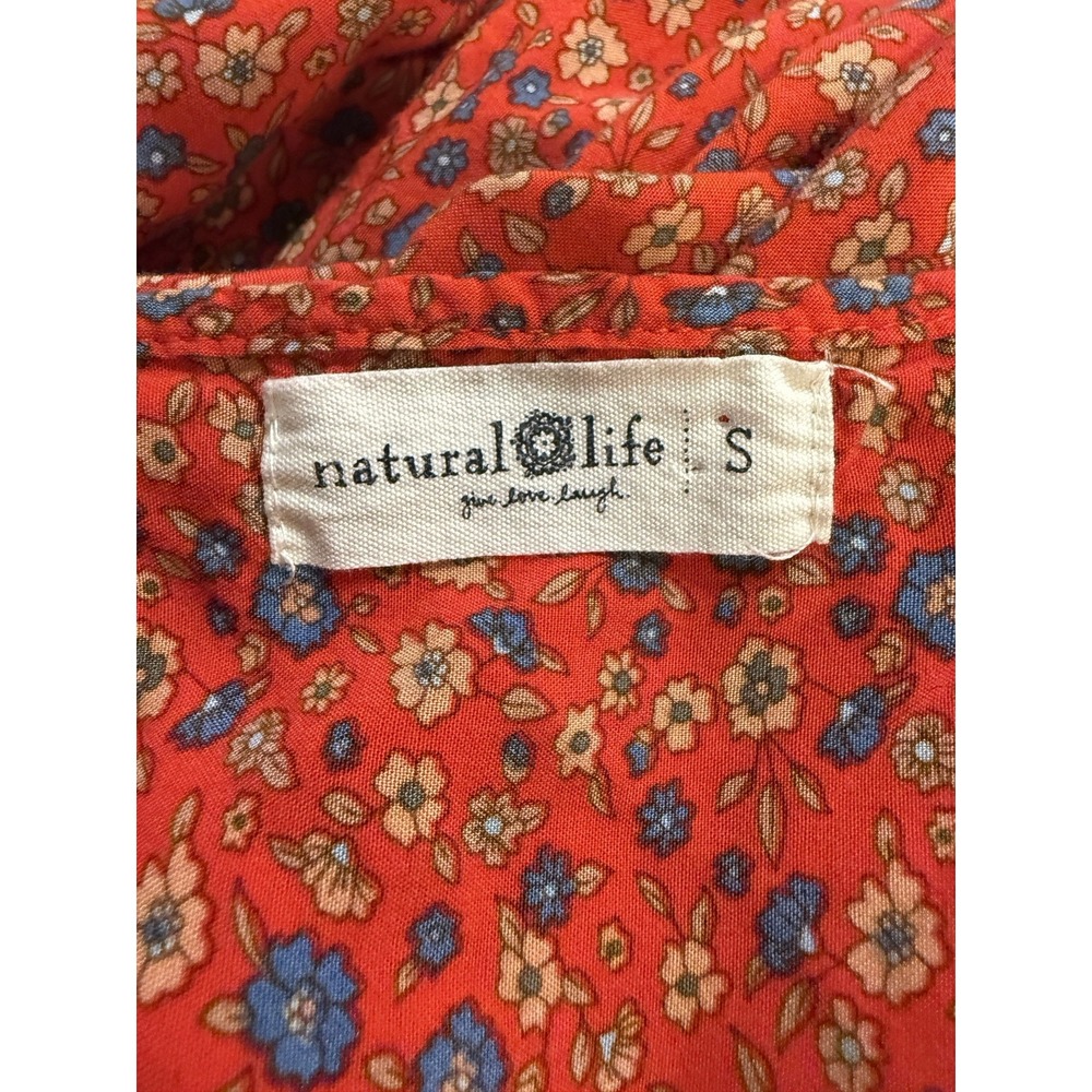 Natural Life Wide Leg Tiered Floral Romper Size S Oversized Pockets Sleeveless - Picture 12 of 15